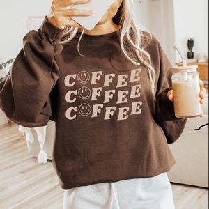 Brown Coffee Graphic Sweatshirt